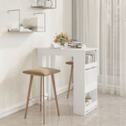 Berkfield Bar Table With Storage Rack White 102X50X103.5 Cm Engineered Wood - thumbnail 1