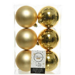 Kaemingk Shatterproof Plain Bauble (Pack Of 6) Light Gold (One Size) - thumbnail 2