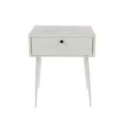 Core Products Options Saturn White Metal 1 Drawer Bedside Cabinet - Black Handle 56 X 46 X 36Cm - thumbnail 4