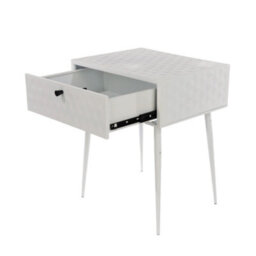 Core Products Options Saturn White Metal 1 Drawer Bedside Cabinet - Black Handle 56 X 46 X 36Cm - thumbnail 5