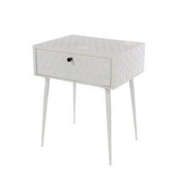Core Products Options Saturn White Metal 1 Drawer Bedside Cabinet - Black Handle 56 X 46 X 36Cm - thumbnail 2