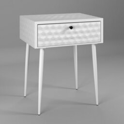 Core Products Options Saturn White Metal 1 Drawer Bedside Cabinet - Black Handle 56 X 46 X 36Cm - thumbnail 3
