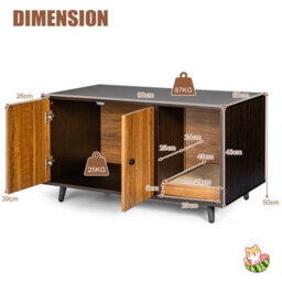 Costway Large Cat Litter Box Enclosure Furniture Wooden Kitty Washroom Hidden Washroom - thumbnail 2