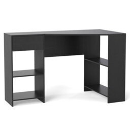 Costway L-Shaped Computer Desk Compact Corner Executive Desk W/storage-Black - thumbnail 9