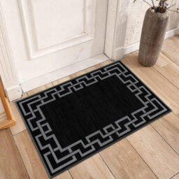 Ameha Modern Bedroom Greek Key Style Front Door Mat Indoor Durable Soft Touch Non Shedding Nico Black Small Rug (40 X 60 Cm) - thumbnail 8