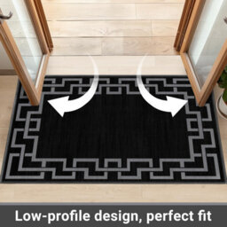 Ameha Modern Bedroom Greek Key Style Front Door Mat Indoor Durable Soft Touch Non Shedding Nico Black Small Rug (40 X 60 Cm) - thumbnail 4