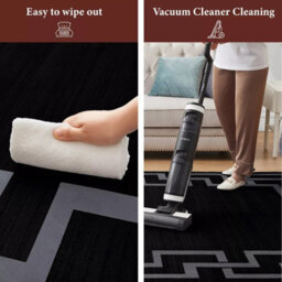 Ameha Modern Bedroom Greek Key Style Front Door Mat Indoor Durable Soft Touch Non Shedding Nico Black Small Rug (40 X 60 Cm) - thumbnail 7