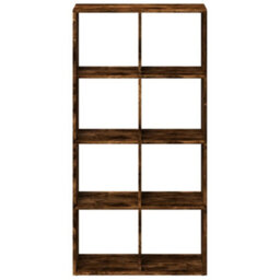 Berkfield Durable Room Divider Bookcase Smoked Oak 69.5X29X137.5 Cm Engineered Wood - thumbnail 5