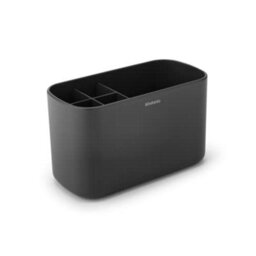 Brabantia Renew Bathroom Caddy (Dark Grey) - Compartments For Toothbrushes, Toothpaste, Soap Etc - Nonslip Base And Drainage Holes