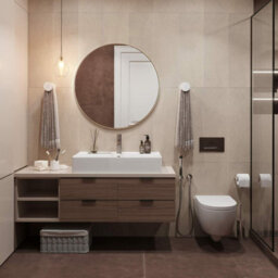 Aspect Furniture Studio Round Wood Accent Wall Mirror/vanity Mirror/bathroom Mirror, Gold, 80.5 Dia Cm - thumbnail 2