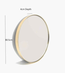 Aspect Furniture Studio Round Wood Accent Wall Mirror/vanity Mirror/bathroom Mirror, Gold, 80.5 Dia Cm - thumbnail 4