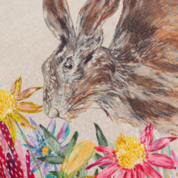 Wylder Nature Country Wilds Blossom Hare Printed Feather Filled Cushion - thumbnail 4
