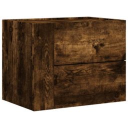Berkfield Wall-Mounted Bedside Cabinet Smoked Oak 45X30X35 Cm - thumbnail 2