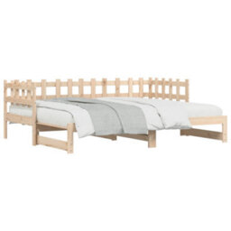 Berkfield Pull-Out Day Bed 2X(80X200) Cm Solid Wood Pine - thumbnail 2