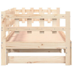 Berkfield Pull-Out Day Bed 2X(80X200) Cm Solid Wood Pine - thumbnail 9