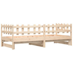 Berkfield Pull-Out Day Bed 2X(80X200) Cm Solid Wood Pine - thumbnail 8