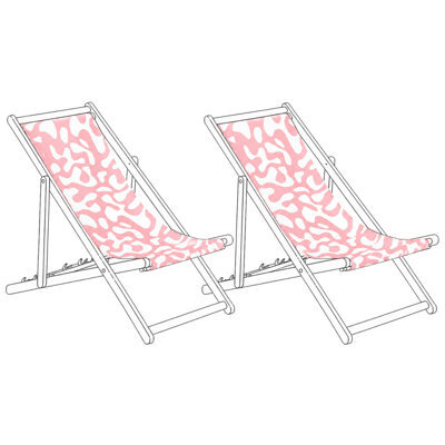 Beliani Set Of 2 Sun Lounger Replacement Fabrics Anzio/avellino 113 X 44 Cm Pink - image 1