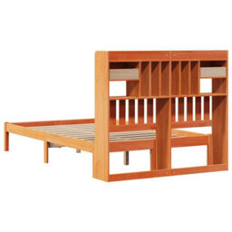 Berkfield Bookcase Bed Without Mattress Wax Brown 135X190 Cm Double Solid Wood Pine - thumbnail 8