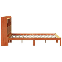 Berkfield Bookcase Bed Without Mattress Wax Brown 135X190 Cm Double Solid Wood Pine - thumbnail 7
