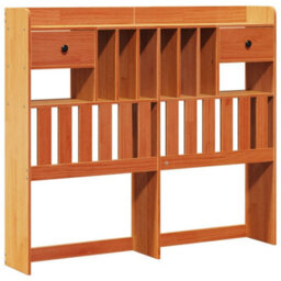 Berkfield Bookcase Bed Without Mattress Wax Brown 135X190 Cm Double Solid Wood Pine - thumbnail 6