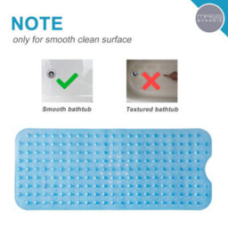 Mass Dynamic Extra-Long Non-Slip Bath Mat 100 X 40Cm  Transparent Blue, Suction Cup Base - thumbnail 5