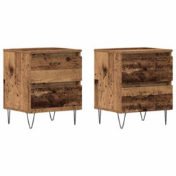 Berkfield Bedside Cabinets 2 Pcs Old Wood 40X35X50 Cm Engineered Wood - thumbnail 2