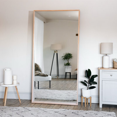 Jōbū Jobu Home - Hanaka - Full Length Natural Oak Rectangle Mirror - 200Cm X 100Cm - image 1
