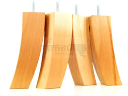 L&F 4X Replacement Furniture Legs Solid Wood Feet 185mm Height Sofas Chairs Settee Cabinets M8(8mm) Tsp2022 (Natural) - thumbnail 7