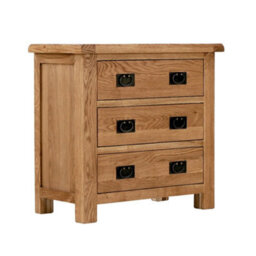 Zelah Oak 3 Drawer Chest Fully Assembled - By Roseland Furniture - thumbnail 1