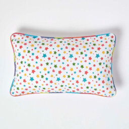 Homescapes Cotton Multi Colour Stars Cushion Cover, 30 X 50 Cm - thumbnail 1