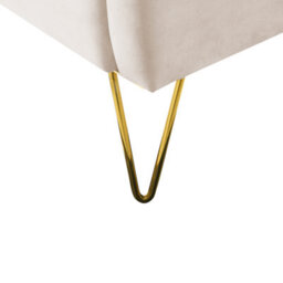 Beliani Bed Velvet Ambillou 140 X 200 Cm (Eu Double) Light Beige - thumbnail 9