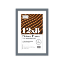 "12X8"" Grey Frame With Mount For 10X6"" Pictures 20mm Thin Edge Portrait And Landscape Display With Wall Hooks And Kickstand" - thumbnail 1