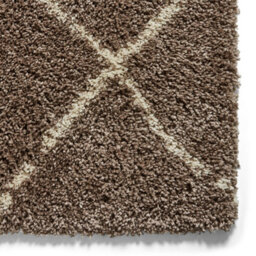Beige Cream Shaggy Moroccan Shaggy Modern Geometric Rug For Living Room, Bedroom And Dining Room-200Cm X 290Cm - thumbnail 4