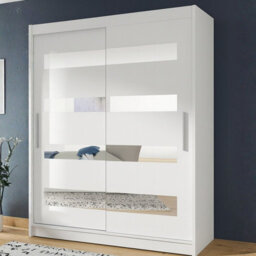 Westa Xiii 150 Cm Sliding Door Wardrobe With Mirrors White - thumbnail 2
