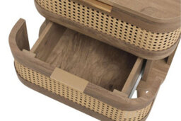 Rattan Bedside Cabinet 2 Drawer Brown Oak Birlea Sark Nightstand Side Table - thumbnail 8