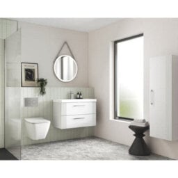Nuie 400 Tall Unit,nuie Deco 1 Door Wall Hung Tall Storage Unit 400mm Wide - thumbnail 3