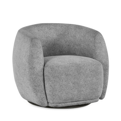 Oakham Bowline Grey Chenille Upholstered Swivel Accent Chair - image 1