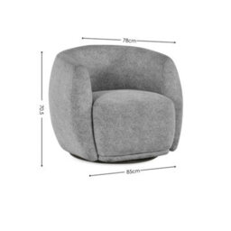 Oakham Bowline Grey Chenille Upholstered Swivel Accent Chair - thumbnail 3