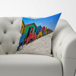 Warren Reed Designer Beach Huts At Muizenberg Beach Cushions 60Cm X 60Cm - thumbnail 2