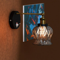 Vintage Wall Light With Adjustable Arm White And Brown Glass Shade On/off Switch Wall Lighting Fixtures Industrial Wall Sconce - thumbnail 9