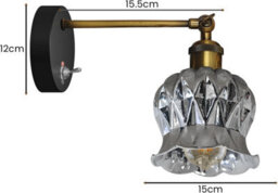 Vintage Wall Light With Adjustable Arm White And Brown Glass Shade On/off Switch Wall Lighting Fixtures Industrial Wall Sconce - thumbnail 8