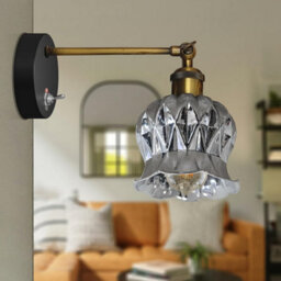 Vintage Wall Light With Adjustable Arm White And Brown Glass Shade On/off Switch Wall Lighting Fixtures Industrial Wall Sconce - thumbnail 7