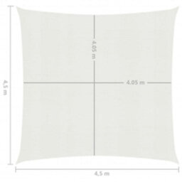 Berkfield Sunshade Sail 160 G/m2 White 4.5X4.5 M Hdpe - thumbnail 6
