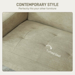 Wyld Haus Vikava Beige Velvet Two-Seater Sofa With Natural Wooden Legs 130W X 74.5D X 82H Cm - thumbnail 5
