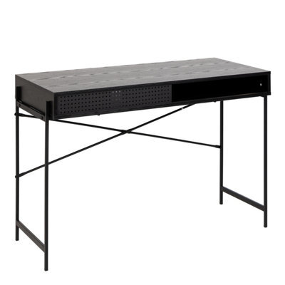 Furniture To Go Angus Office Desk With Sliding Door In Black - image 1