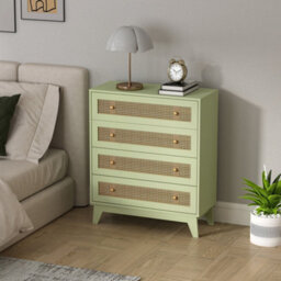 Homcom Rattan Chest Of Drawers, 4 Drawer Unit Storage Organiser For Bedroom - thumbnail 9