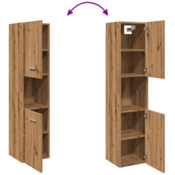 Berkfield Bathroom Hanging Cabinet Artisian Oak 30X30X130 Cm Engineered Wood - thumbnail 8