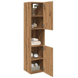 Berkfield Bathroom Hanging Cabinet Artisian Oak 30X30X130 Cm Engineered Wood - thumbnail 3