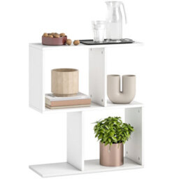 Homcom Side Table, Narrow End Table With Storage Shelves, White - thumbnail 2