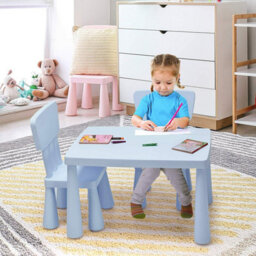 Gainoom 3 Pcs Kids Table And Chair Set Toddler Activity Center Children Writing Desk - thumbnail 5